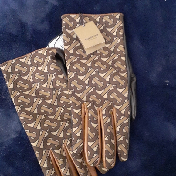 Burberry MENS TB-FAUX LEATHER GLOVES - Picture 7 of 8